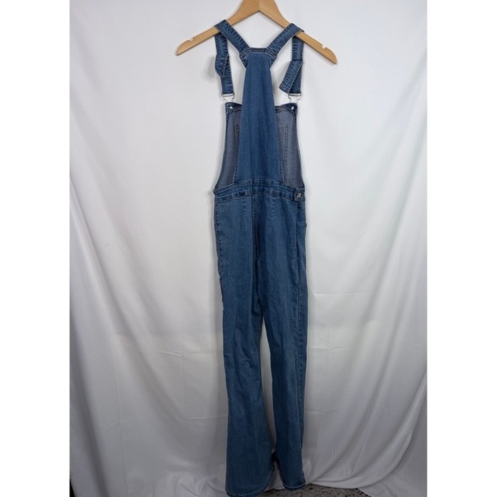Edikted Denim Overalls Women Size S Blue Flare Leg Jumpsuit - Picture 4 of 8